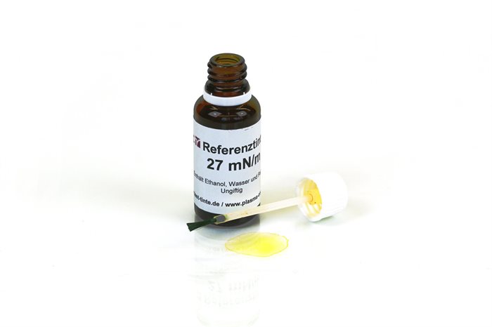 Referenztinte Gelb. 20ml Flasche mit Pinzel